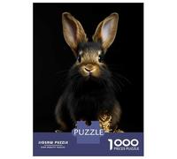 Rompecabezas para Adultos 1000 Rabbit Gold Animal Rompecabezas para Adultos Juegos Relajantes Montaje De Patrones Regalos para Amigos Y Familiares 38x26cm/1000pcs