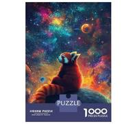 Rompecabezas para Adultos 1000 Red Panda in Space Rompecabezas para Adultos Juegos Relajantes Montaje De Patrones Regalos para Amigos Y Familiares 52x38cm/1000pcs
