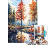 Rompecabezas para Adultos 1000 Reflejos del Bosque Rompecabezas para Adultos Juego práctico Vacaciones en casa Matar el Tiempo Regalo de cumpleaños Regalos (Tamaño 38x52cm)