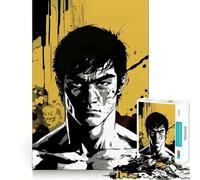 Rompecabezas para Adultos 1000 Retratos de Bruce Lee Arte Exact Edge Art Focus Juguete de construcción Juego Cozy Time Arte de Pared navideño (38x26cm)