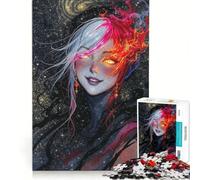 Rompecabezas para Adultos 1000 Retratos de fantasía ︰ Mujer de Fuego y Hielo, Juegos Divertidos, relajación Intelectual, Mejora del Amor Entre Parejas 38x26cm