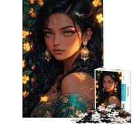 Rompecabezas para Adultos 1000 Retratos de Princesas Doradas Diversión en casa decoración artística para el hogar Juego práctico para Mayores de 14 años (38x52cm)