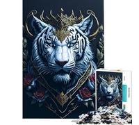 Rompecabezas para Adultos 1000 Retratos de Tigre Blanco Actividades Divertidas para Hacer en casa Una Obra de Arte Juegos relajantes Apto para Mayores de 14 años (38x26cm)