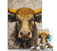 Rompecabezas para Adultos, 1000 Retratos de toros, Ideal como Juego Educativo, Regalo para Toda la Familia (38x26cm)