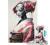 Rompecabezas para Adultos 1000 Robot Geisha Rompecabezas para Adultos Juguetes antiestrés Una Obra de Arte Regalos para Amigos y Familiares (Tamaño 38x26cm)