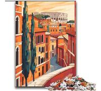 Rompecabezas para Adultos 1000 Roma Italia Minimalista Ayuda al Cerebro a ejercitar Juguetes adictivos para Cultivar la Paciencia Interacción Entre Padres e Hijos (38x52cm) 1000 Piezas