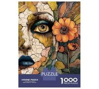 Rompecabezas para Adultos 1000 Rompecabezas Abstract Floral Face Artwork Rompecabezas para Adultos Juego Práctico para La Diversión Familiar Regalos Y Cumpleaños Únicos 70x50cm/1000pcs