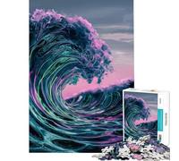Rompecabezas para Adultos 1000 Rompecabezas Abstractos de Olas del océano Desafío Educativo Arte Mural Juego práctico para Mayores de 14 años Juego de Rompecabezas ofrecido (50x75cm)