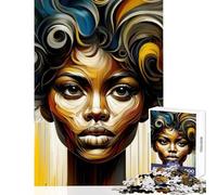 Rompecabezas para Adultos 1000 Rompecabezas Abstractos Retrato Rizado decoración del hogar Juguetes Regalos Ideas Juego práctico colección de Artistas Bellas Artes tamaño 38x52cm