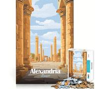 Rompecabezas para Adultos 1000 Rompecabezas Alejandría Egipto Póster Arte de Corte Exacto Juego Divertido de concentración Juego de relajación Decoración navideña para Pared (50x75cm)