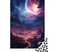 Rompecabezas para Adultos 1000 Rompecabezas Alien Landscape with Glowing Pathway Rompecabezas para Adultos Juguete Decoración De Pared Aliviador De Estrés Regalos Y Cumpleaños Únicos 52x38cm/1000pcs