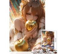 Rompecabezas para Adultos 1000 Rompecabezas Anime Girl con Manzanas Doradas Juguetes antiestrés Gran Regalo para Juegos Juego práctico Ayuda al Cerebro Ejercicio Tamaño 50x75cm