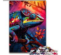 Rompecabezas para Adultos 1000 Rompecabezas Art Chameleon para Adultos tamaño 26x38cm Ideal para Enamorados, Navidad, Año Nuevo y San Valentín