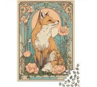 Rompecabezas para Adultos 1000 Rompecabezas Art Nouveau Fox Print Rompecabezas para Adultos Juego Familiar Decoración De Pared Oferta como Regalos para Toda La Familia 52x38cm/1000pcs