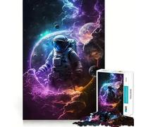 Rompecabezas para Adultos 1000 Rompecabezas Astronauta perdido en el Espacio Arte de Corte Exacto Juego Divertido de concentración Juego de relajación Decoración navideña para Pared (38x52cm)