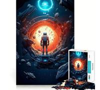 Rompecabezas para Adultos 1000 Rompecabezas Astronauta y lo Desconocido Juego de lógica de Bordes limpios Juego Lento Divertido Escena navideña Arte (50x75cm)