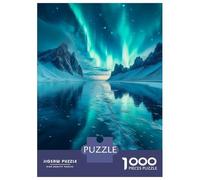 Rompecabezas para Adultos 1000 Rompecabezas Aurora Borealis Over Mountains Rompecabezas para Adultos Juegos De Relajación Corte De Precisión Regalos Y Cumpleaños Únicos 38x26cm/1000pcs
