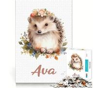 Rompecabezas para Adultos 1000 Rompecabezas AVA Nursery Erizo Arte de Corte Exacto Juego Divertido de concentración Juego de relajación Decoración navideña de Pared (50x75cm)