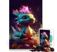 Rompecabezas para Adultos 1000 Rompecabezas Bebé Dragón Espacial Arte de Corte Exacto Juego Divertido de concentración Juego de relajación Decoración navideña de Pared (38x26cm)