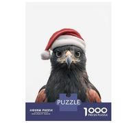 Rompecabezas Para Adultos 1000 Rompecabezas Black And Chestnut Eagle with Santa Hat Rompecabezas Para Adultos Juego Familiar Decoración De Pared Oferta Como Regalos Para Toda La Familia 70x50cm/1000pc