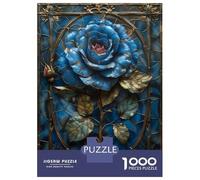 Rompecabezas para Adultos 1000 Rompecabezas Blue Gothic Rose Rompecabezas para Adultos Juguetes Antiestrés Mejora La Memoria Ayuda A Ejercitar El Cerebro 52x38cm/1000pcs