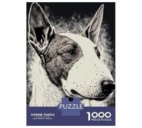 Rompecabezas para Adultos 1000 Rompecabezas Bull Terrier Dog Drawing Rompecabezas para Adultos Juguetes Antiestrés Mejora La Memoria Ayuda A Ejercitar El Cerebro 38x26cm/1000pcs