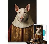 Rompecabezas para Adultos 1000 Rompecabezas Bull Terrier El Papa Juego de Ajuste Exacto Acertijo Regalo de ingenio Tiempo de diversión Tranquilo Regalo de Arte navideño (38x26cm)