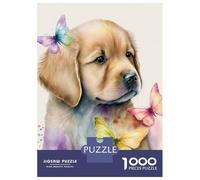 Rompecabezas para Adultos 1000 Rompecabezas Butterfly Golden Retriever Rompecabezas para Adultos Juego Familiar Decoración De Pared Oferta como Regalos para Toda La Familia 52x38cm/1000pcs