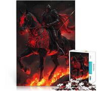 Rompecabezas para Adultos 1000 Rompecabezas Caballería del Guerrero Oscuro Hecho de Papel，Apto para Mayores de 14 años. Juego Educativo para familias Ideas de Regalos。tamaño：26x38cm