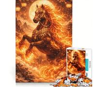 Rompecabezas para Adultos 1000 Rompecabezas Caballo de Fuego Juegos Familiares interacción Entre Padres e Hijos Regalos de Juegos desafiantes 50x75cm