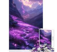 Rompecabezas para Adultos 1000 Rompecabezas Camino de montaña Morado Juguetes antiestrés Gran Regalo para Juegos Juego práctico Ayuda al Cerebro Ejercicio Tamaño 50x75cm