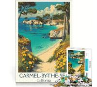 Rompecabezas para Adultos, 1000 Rompecabezas, Carmel-by-The-Sea, Juegos Familiares, interacción Entre Padres e Hijos, Regalos de Juegos desafiantes 38x52cm