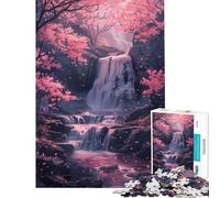 Rompecabezas para Adultos 1000 Rompecabezas Cascada Árboles Sakura Desafío Educativo Arte Mural Juego práctico para Mayores de 14 años Juego de Rompecabezas ofrecido (50x75cm)
