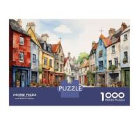 Rompecabezas para Adultos 1000 Rompecabezas Charming European Village Scene Rompecabezas para Adultos Juego Familiar Decoración De Pared Oferta como Regalos para Toda La Familia 38x26cm/1000pcs