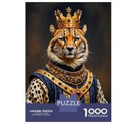 Rompecabezas para Adultos 1000 Rompecabezas Cheetah King Portrait Rompecabezas para Adultos Juego Familiar Decoración De Pared Oferta como Regalos para Toda La Familia 38x26cm/1000pcs