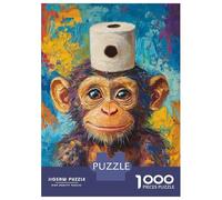 Rompecabezas para Adultos 1000 Rompecabezas Chimp with A Roll -1 Rompecabezas para Adultos Juego Familiar Decoración De Pared Oferta como Regalos para Toda La Familia 52x38cm/1000pcs