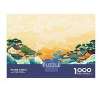 Rompecabezas para Adultos 1000 Rompecabezas Chinese Village Waves Painting Rompecabezas para Adultos Juego Familiar Decoración De Pared Oferta como Regalos para Toda La Familia 70x50cm/1000pcs