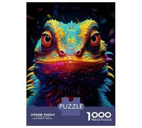 Rompecabezas para Adultos 1000 Rompecabezas Colorful Lizard Art Print Rompecabezas para Adultos Juego Práctico para La Diversión Familiar Regalos Y Cumpleaños Únicos 52x38cm/1000pcs
