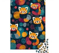 Rompecabezas para Adultos 1000 Rompecabezas Colorful Red Panda Pattern Rompecabezas para Adultos Juego Práctico para La Diversión Familiar Regalos Y Cumpleaños Únicos 38x26cm/1000pcs