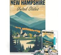 Rompecabezas para Adultos 1000 Rompecabezas con Paisaje de New Hampshire Juegos Divertidos para ejercitar la Mente y Las Manos y Fortalecer el Amor en Pareja 38x26cm