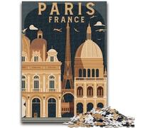 Rompecabezas para Adultos: 1000 Rompecabezas con pósteres de Viajes de París, Francia Un Juego desafiante Ideal para Regalar a Toda la Familia (50x75cm)