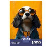 Rompecabezas para Adultos 1000 Rompecabezas Cool Dog in Sunglasses Rompecabezas para Adultos Juego Familiar Decoración De Pared Oferta como Regalos para Toda La Familia 70x50cm/1000pcs