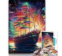 Rompecabezas para Adultos 1000 Rompecabezas de Barcos Piratas Coloridos un Juego desafiante Toda la Familia 75x50cm
