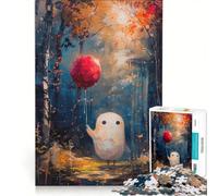 Rompecabezas para Adultos 1000 Rompecabezas de Fantasmas con Globos en el Bosque Juego práctico para divertirse en Familia y Fortalecer el Amor en Pareja 50x75cm