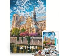 Rompecabezas para Adultos 1000 Rompecabezas de la Catedral de Notre-Dame en París Juegos Divertidos para ejercitar la Mente y Las Manos y Fortalecer el Amor en Pareja 38x26cm
