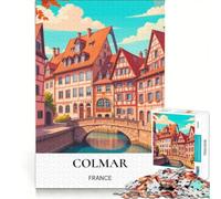 Rompecabezas para Adultos: 1000 Rompecabezas de la Ciudad de Cuento de Hadas de Colmar, Juegos Familiares, interacción Entre Padres e Hijos, Regalos de Juegos desafiantes 50x75cm