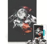 Rompecabezas para Adultos 1000 Rompecabezas de Lobos enfrentados Juego práctico para divertirse en Familia para Fortalecer el Amor Entre Parejas 38x52cm