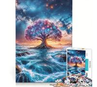 Rompecabezas para Adultos 1000 Rompecabezas del Árbol Mágico Espacial Juegos Divertidos para ejercitar la Mente y Las Manos y Fortalecer el Amor en Pareja 50x75cm