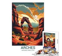 Rompecabezas para Adultos: 1000 Rompecabezas del Parque Nacional Arches Utah Ilustración: Juguete Educativo Regalo de cumpleaños Juego práctico con póster y Hoja de Trivia Tamaño: 38x26cm