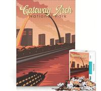 Rompecabezas para Adultos: 1000 Rompecabezas del Parque Nacional Gateway Arch, Juegos Familiares, interacción Entre Padres e Hijos, Regalos de Juegos desafiantes 38x26cm